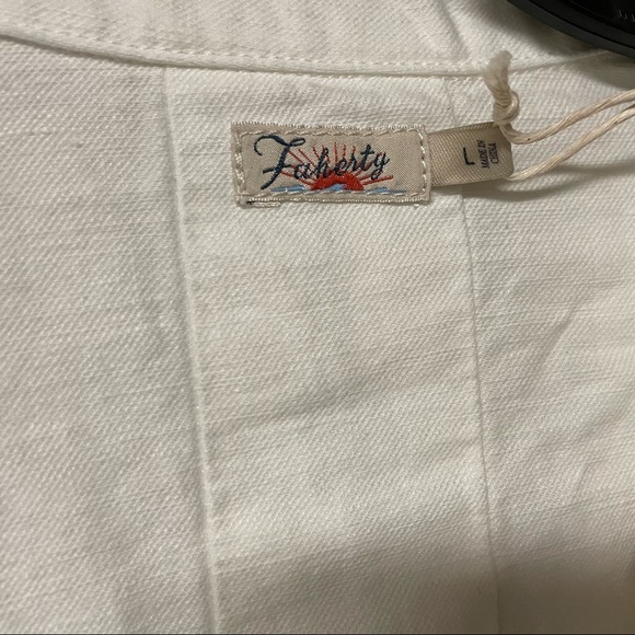 *NEW* Faherty NEW Larkspur Utility Jacket White Linen Blend Cargo Safari - Picture 9 of 10